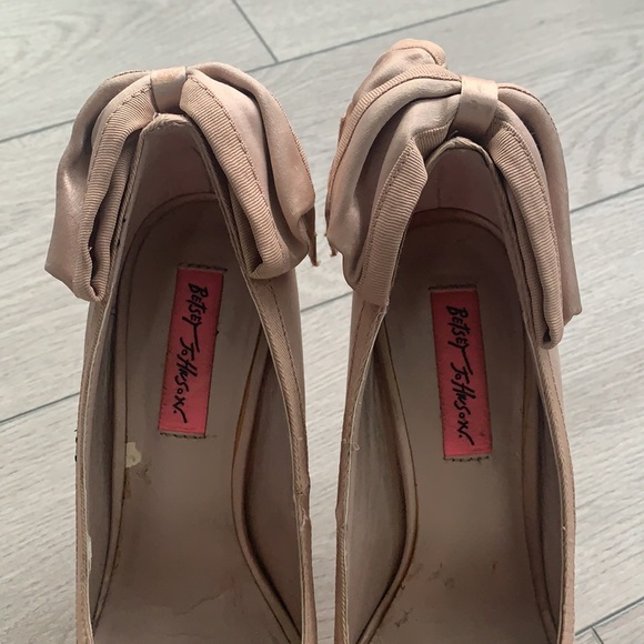 Betsy Johnson Ballet Pink Pumps with Bedazzled Heels - Picture 2 of 5